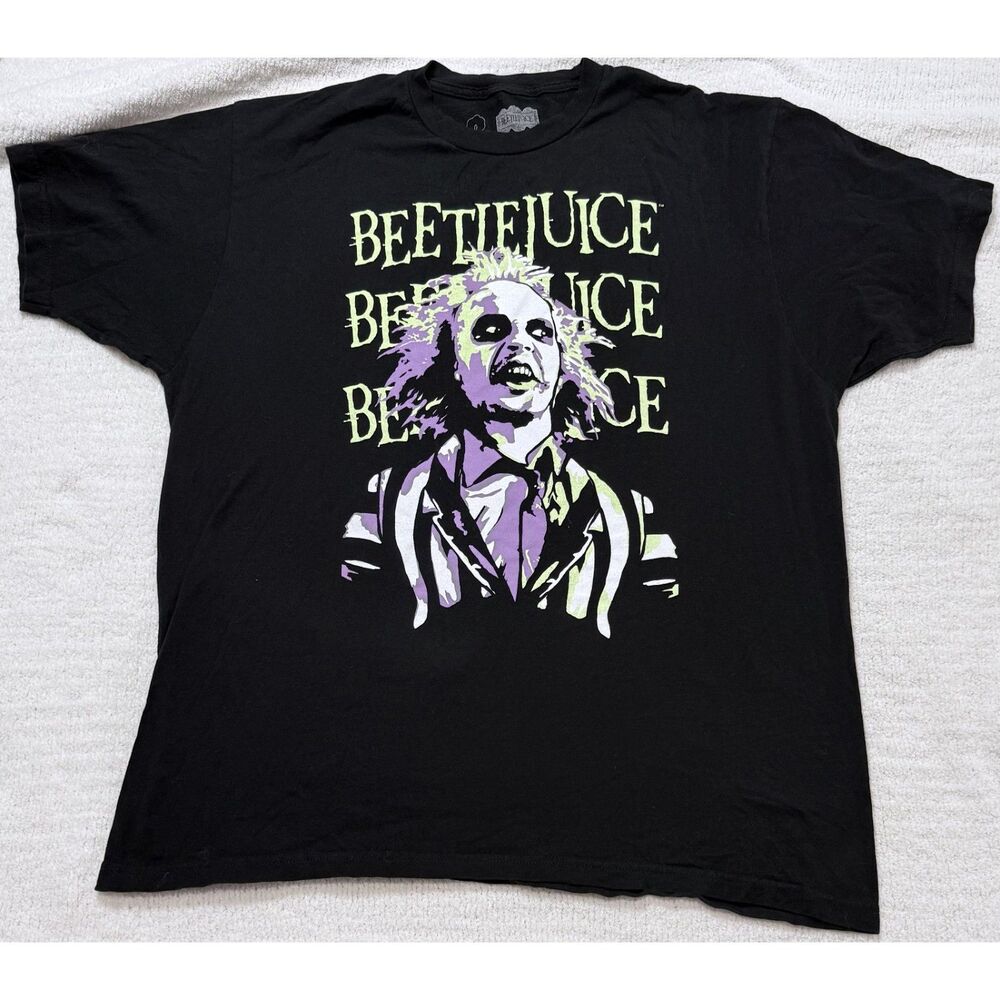 Beetlejuice Graphic Tee XL Black Horror Movie Halloween Goth 100% Cotton WB